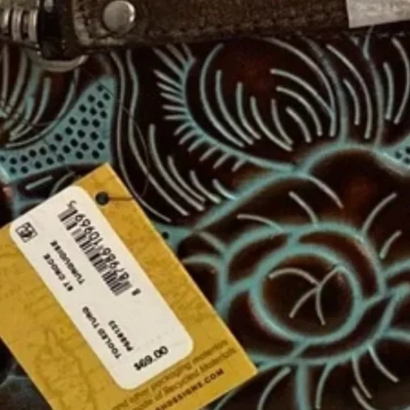 Patricia Nash Floral Tooled Leather Wristlet - Picture 4 of 13